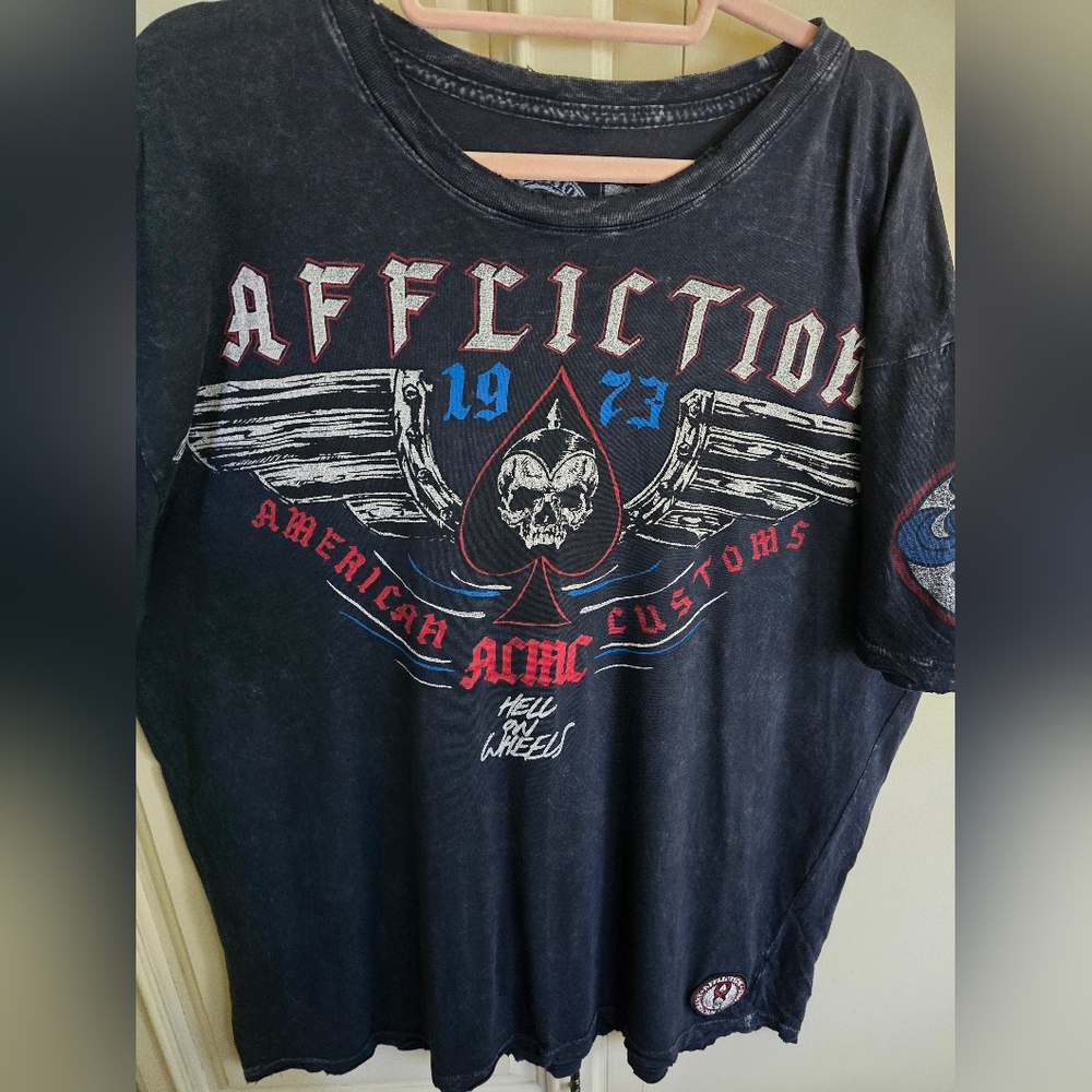 Rare Vtg Affliction Hell On Wheels Shirt